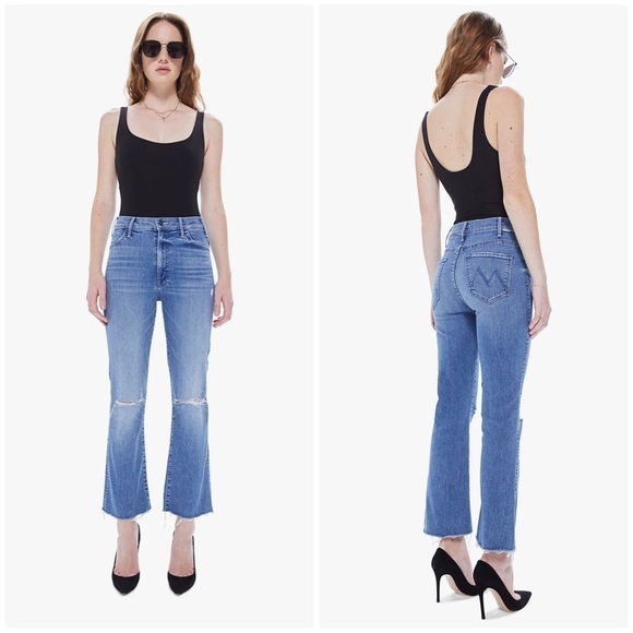 Mother Anthropologie Hustler Ankle Fray Jeans Can’t Stop Staring Sz 24 NEW. - Picture 4 of 14